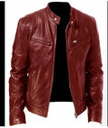 Men's Leather Jacket Bomber Motorcycle Biker Pu Leather Casual Loose Fit Faux Jacket For Men