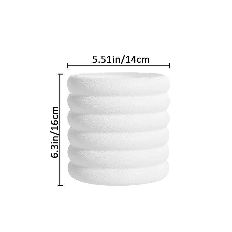Large Outdoor Planter Roman Column Flower Pot Planting Pots Balcony Household White Plastic Porch Decor Flowerpot