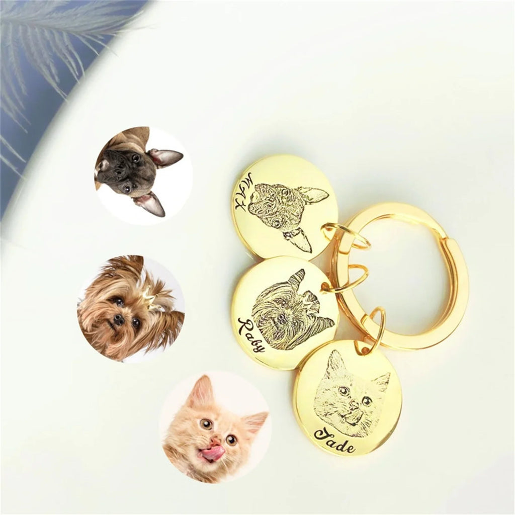 Personalized Pet Portrait Keychain Picture Keychains Pet Lovers Gift Personalized Dog Keychain Custom Keychain Custom Pet Gifts