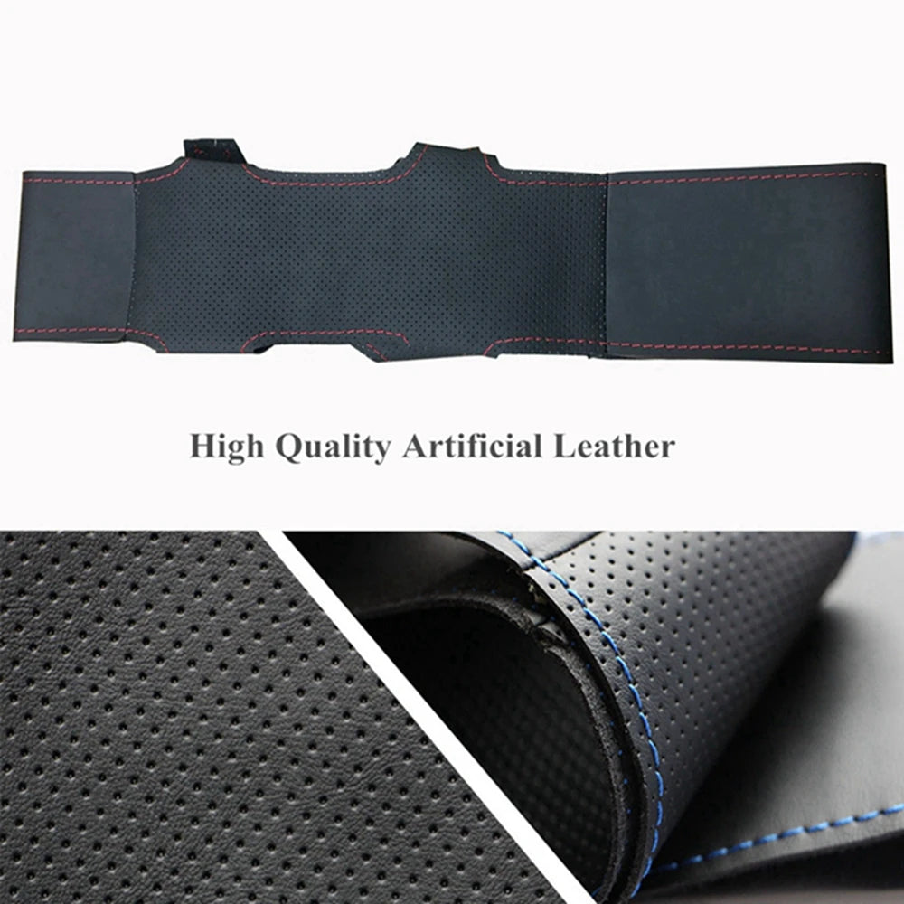 Car Accessories Leather Car Steering Wheel Cover For Audi Audi A3 8P Sportback A4 B8 Avant A5 8T A6 C6 A8 D3 Q7 8R Q5 4L S4 S3