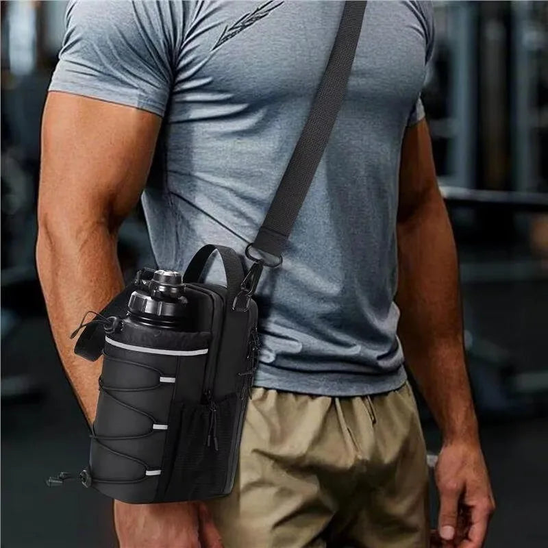 Magnetic Gym Bag For Men And Women – Sling Bottle With Attachment | Water Holder, Pouch, Crossbody Accessories Organizer