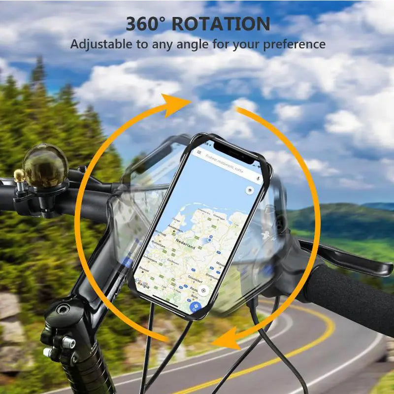 360° Removable Phone Holder Universal Phone Mount for Bicycle Motorcycle Scooter Stroller Phone Mount for 4" to 7" Smartphon