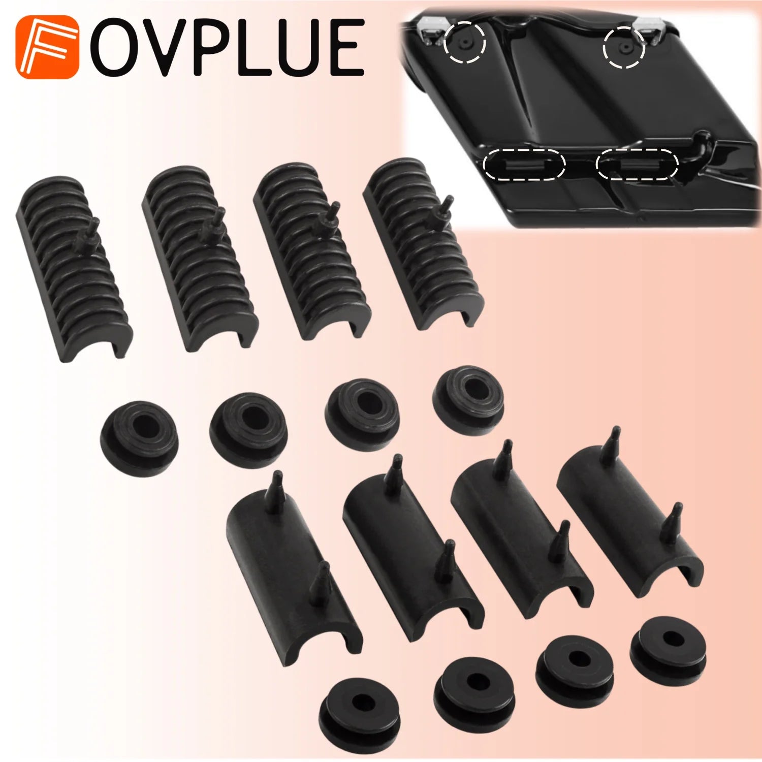 Motorcycle accessories Saddlebag Support Rubber Grommets Cushions Kit For Harley Touring Road King Electra Street Glide 1993-UP