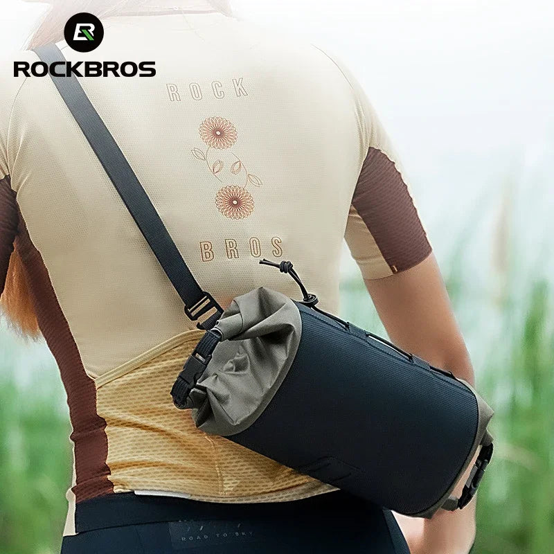 ROCKBROS Bicycle Handlebar Bag 2.4L Portable Rainproof Cycling Bag Road Mountain Bike Bag Shoulder Bags MTB Bicycle Accessories