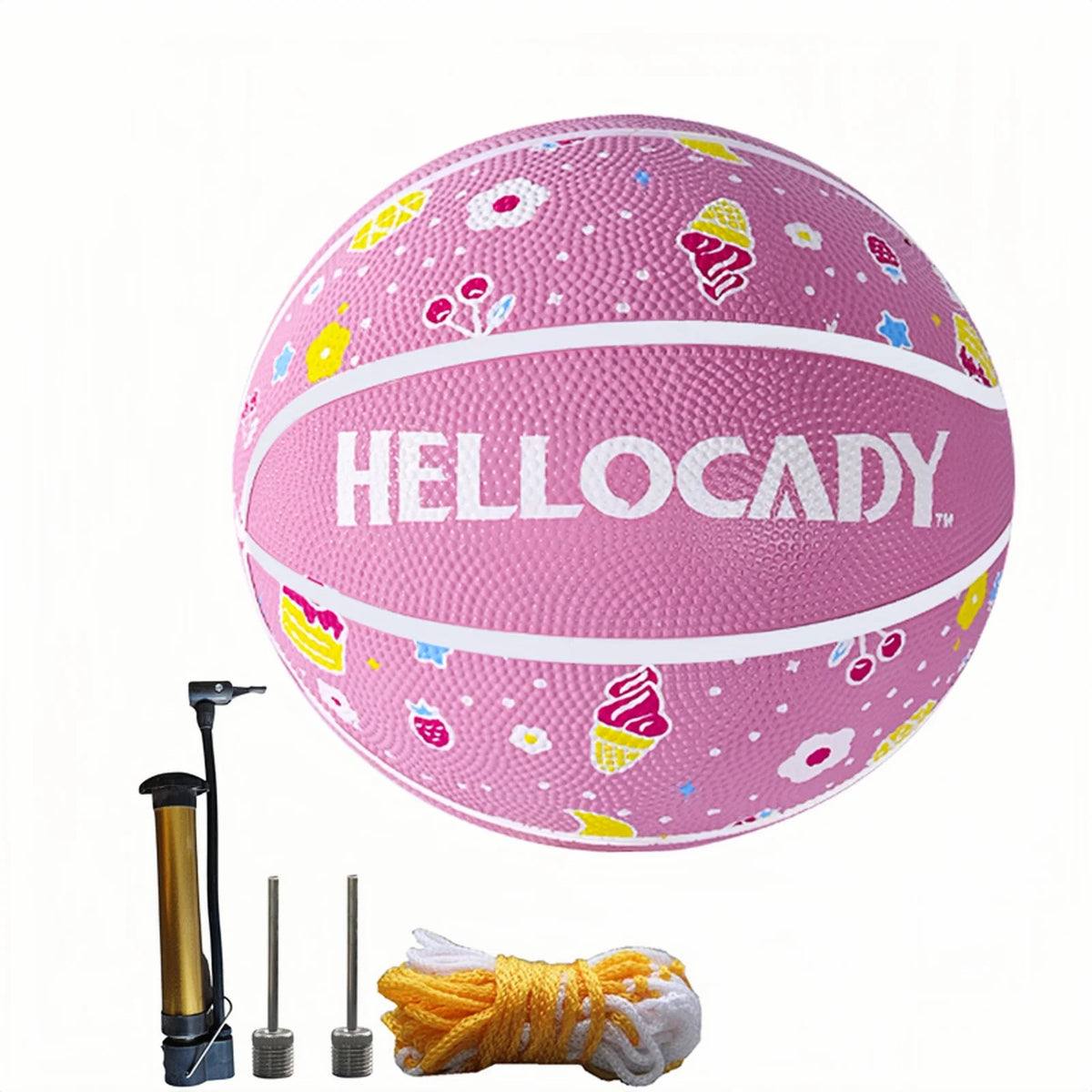 4 # /5 # (Basketball + Two Air Needles + Net Bag) Wear-Resistant Genuine Children's Basketball, Thickened Cartoon Design, Suitable for Primary and Middle School Students, Team Training Basketball, Indoor and Outdoor High-Elas