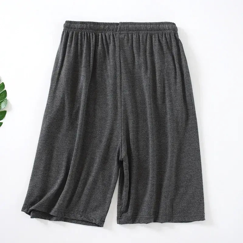 Herren-Modal-Cotton-Loungewear-Shorts in Dunkelgrau mit weicher Struktur und elastischem Bund.