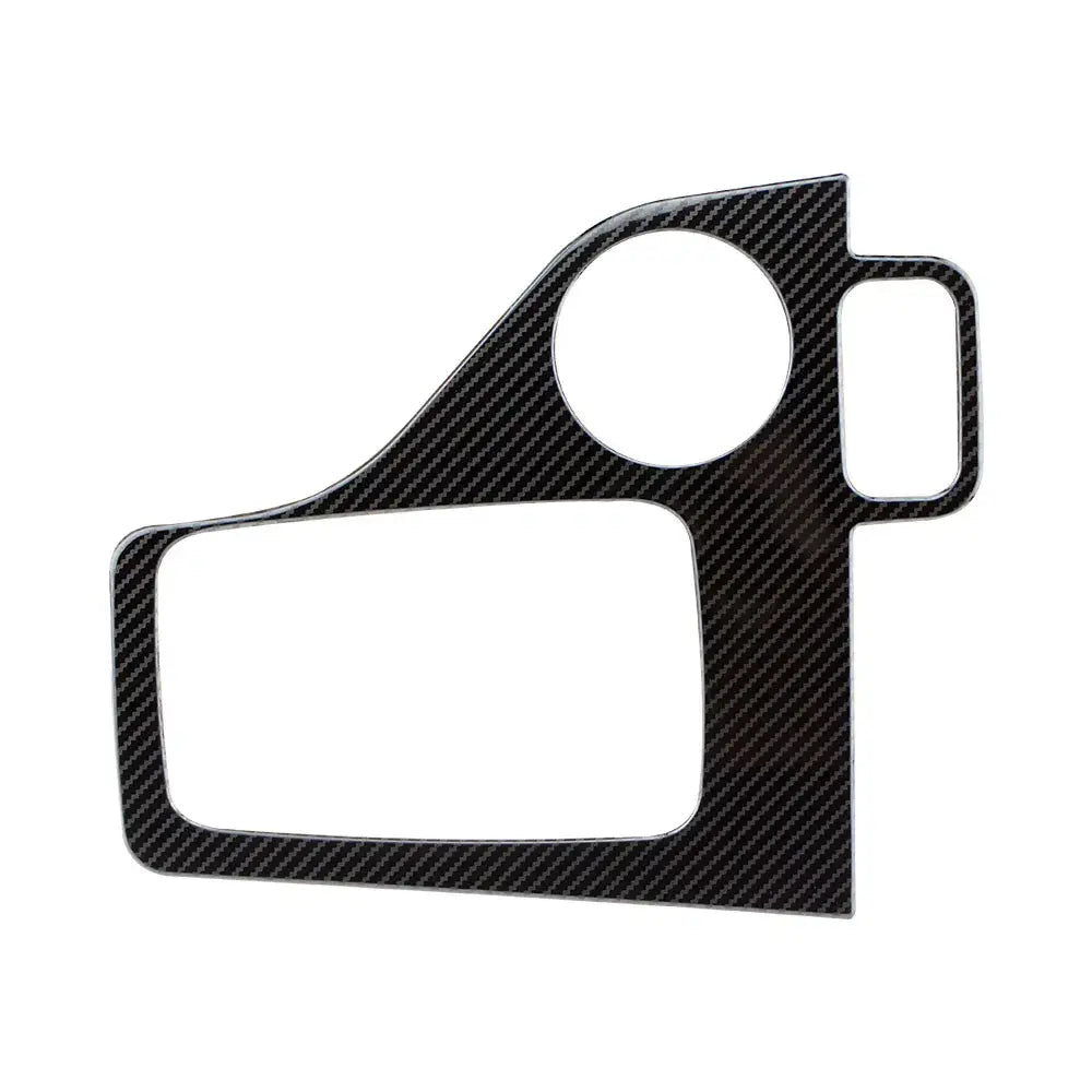black carbon fiber textured interior trim cover for Ford Everest Ranger with a circular cutout and rectangular opening