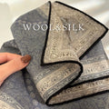 70% Wool 30% Silk Scarf for Women Shawls Wraps Foulard high quality Scarves Square Pashmina Female Hijab Bandana Kerchief sjaal