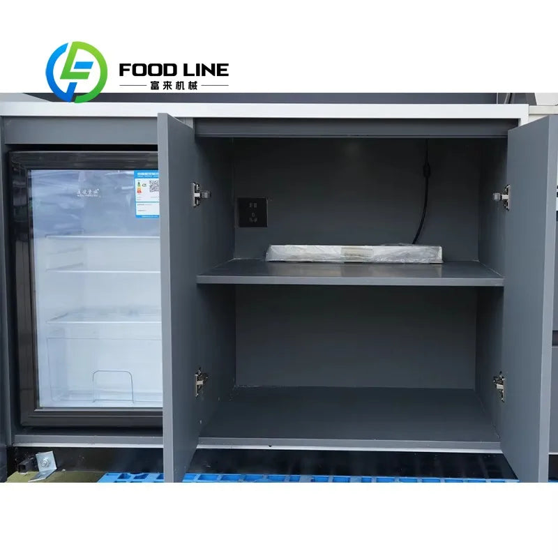 Custom Pergola Hot Sale DIY Outdoor BBQ Modular Kitchen Modern Cabinets Set with BBQ Fridge and Sink Waterproof for Patio Garden
