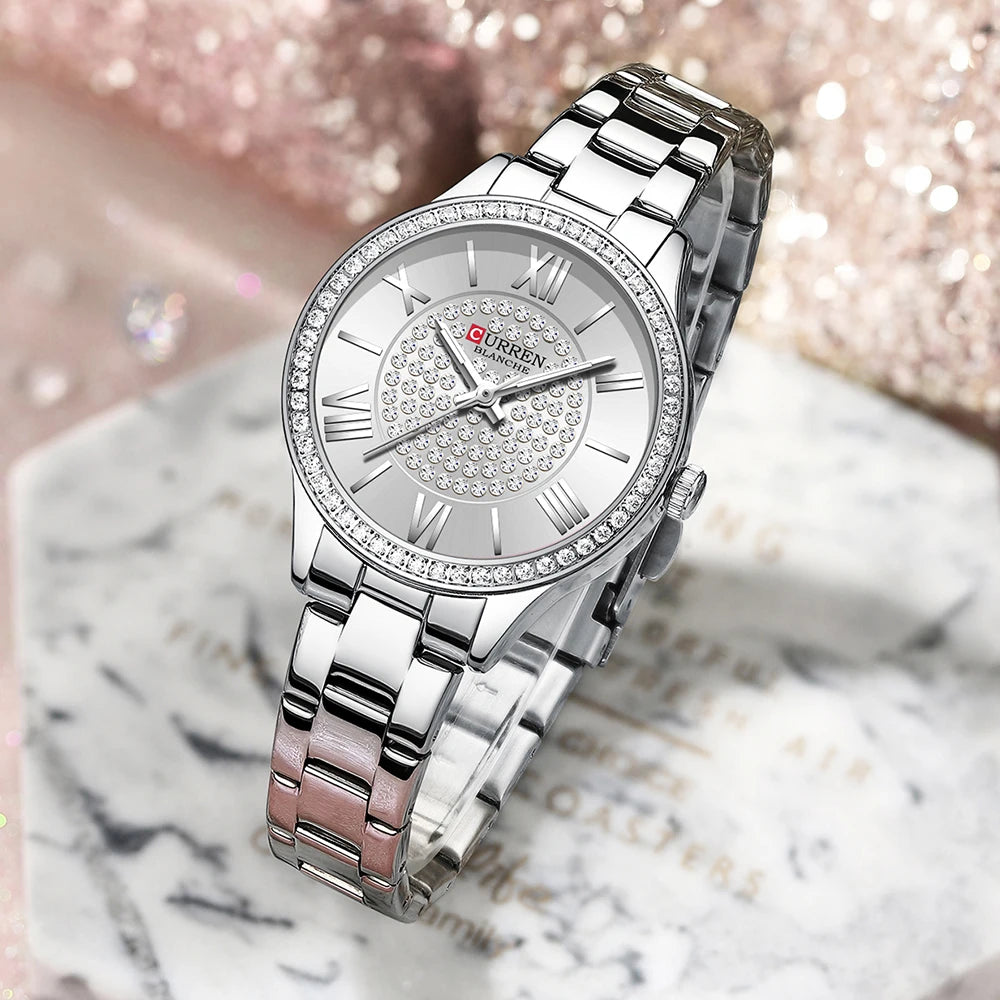 CURREN Women Watches Luxury Fashion Quartz Ladies WristWatch Stainless Steel Waterproof Girls Clock Gift Relogio Feminino