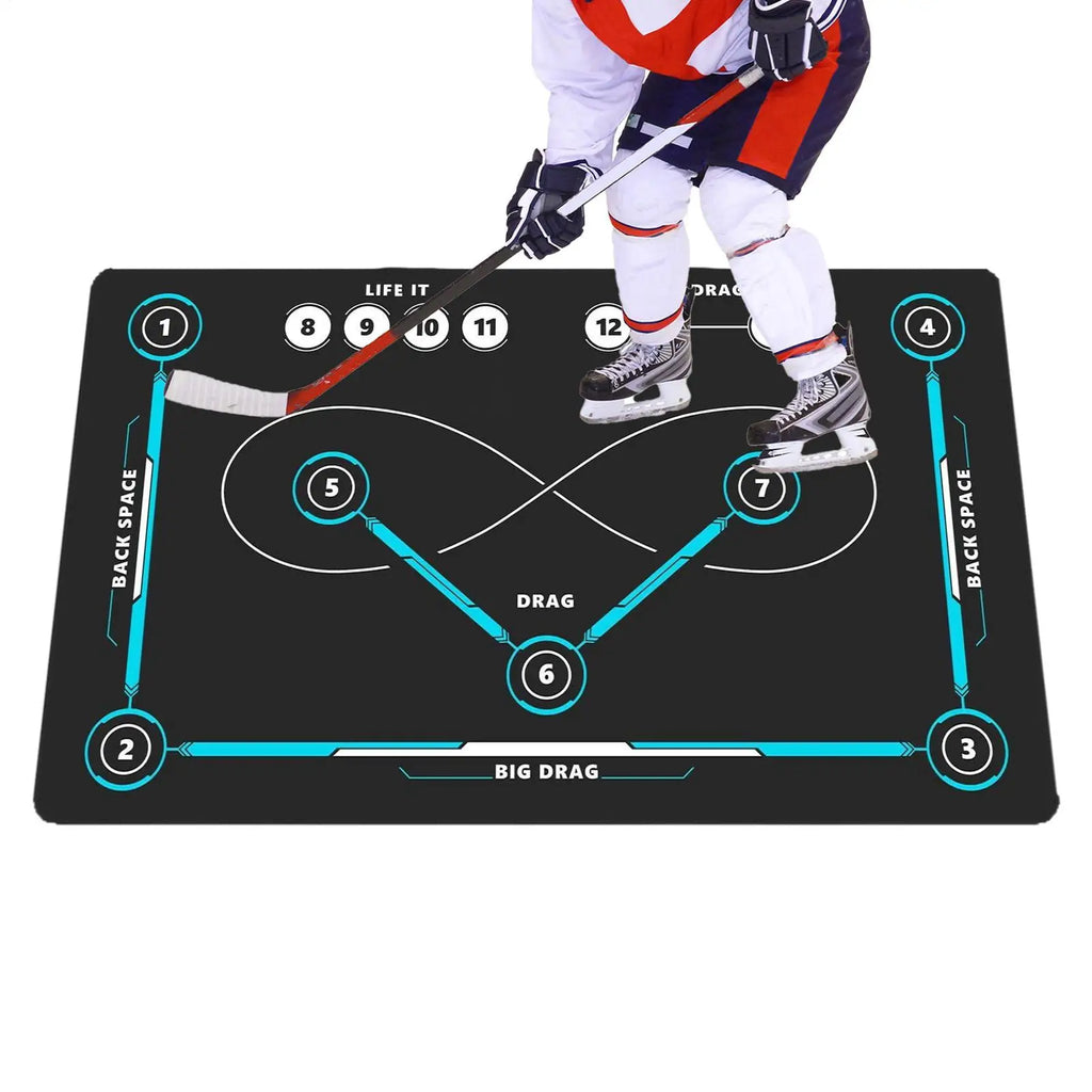 Hockey Training Mat Indoor Outdoor Quiet Non-Slip Large Stickhandling Pad Training Equipment For Adults Kids Soccer Lovers