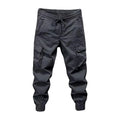 2025 M-5XL Sweatpants Men Cargo Pants Drawstring Waist Multi Pockets Overalls Ankle-banded Streetwear Hip Hop Long Trousers