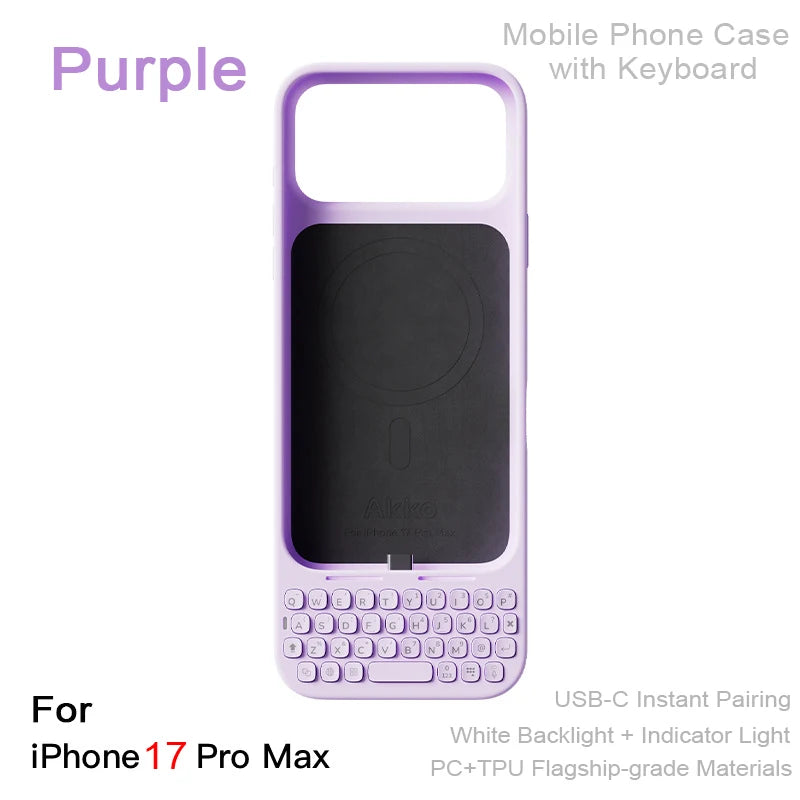 Mobile Phone Case with Keyboard Magnetic Suction All-in-One Phone Case Wired External Keyboard For iPhone 16 Pro Max 17 Pro Max