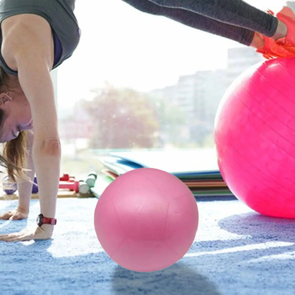 Small Pilates Ball Gymnastics Ball PVC Heavy Duty 15cm Core Ball Mini Yoga Ball Yoga ball Stability Exercise Training Gym