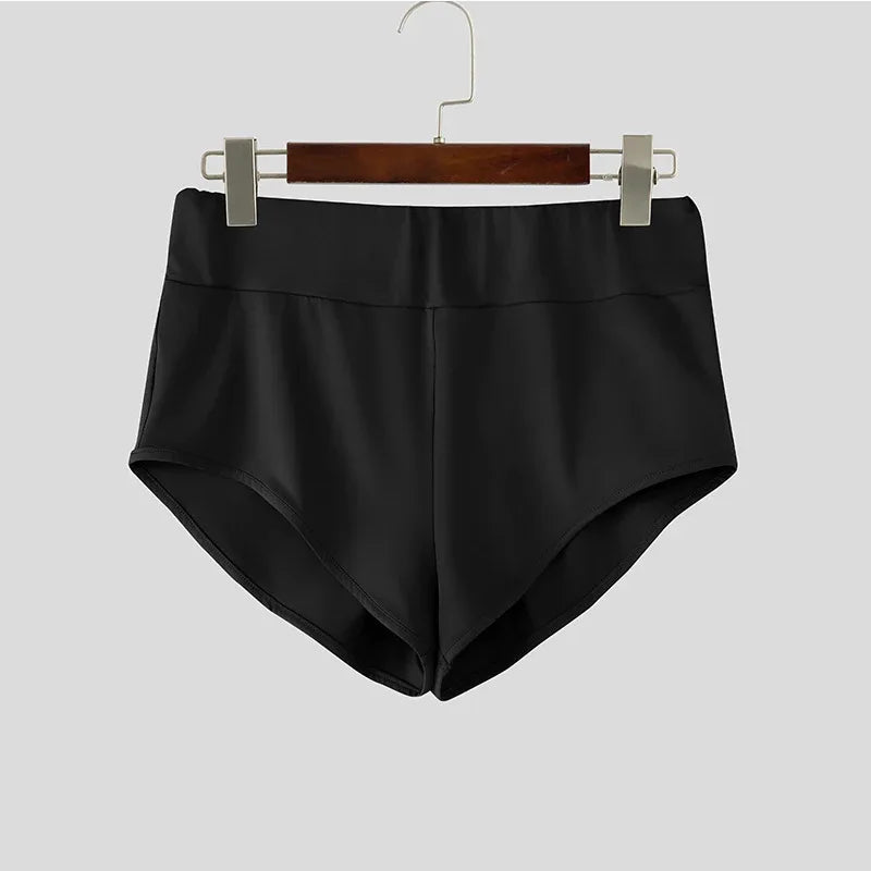 Men High Waist Stretch Sport Briefs Tight Hip Lifting Workout Shorts Quick Dry Fitness Running Athletic Underwear Bottoms S-2XL