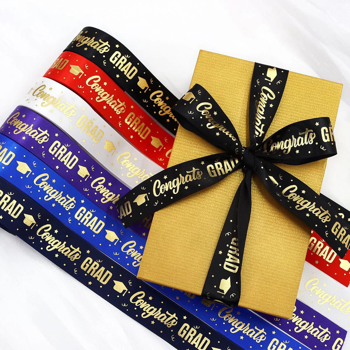 1 Roll，5 Yards Graduation Gift Packaging Ribbon,Decoration Party DlY Bow Ribbon, Graduation Ceremony  CampusParty Supplies