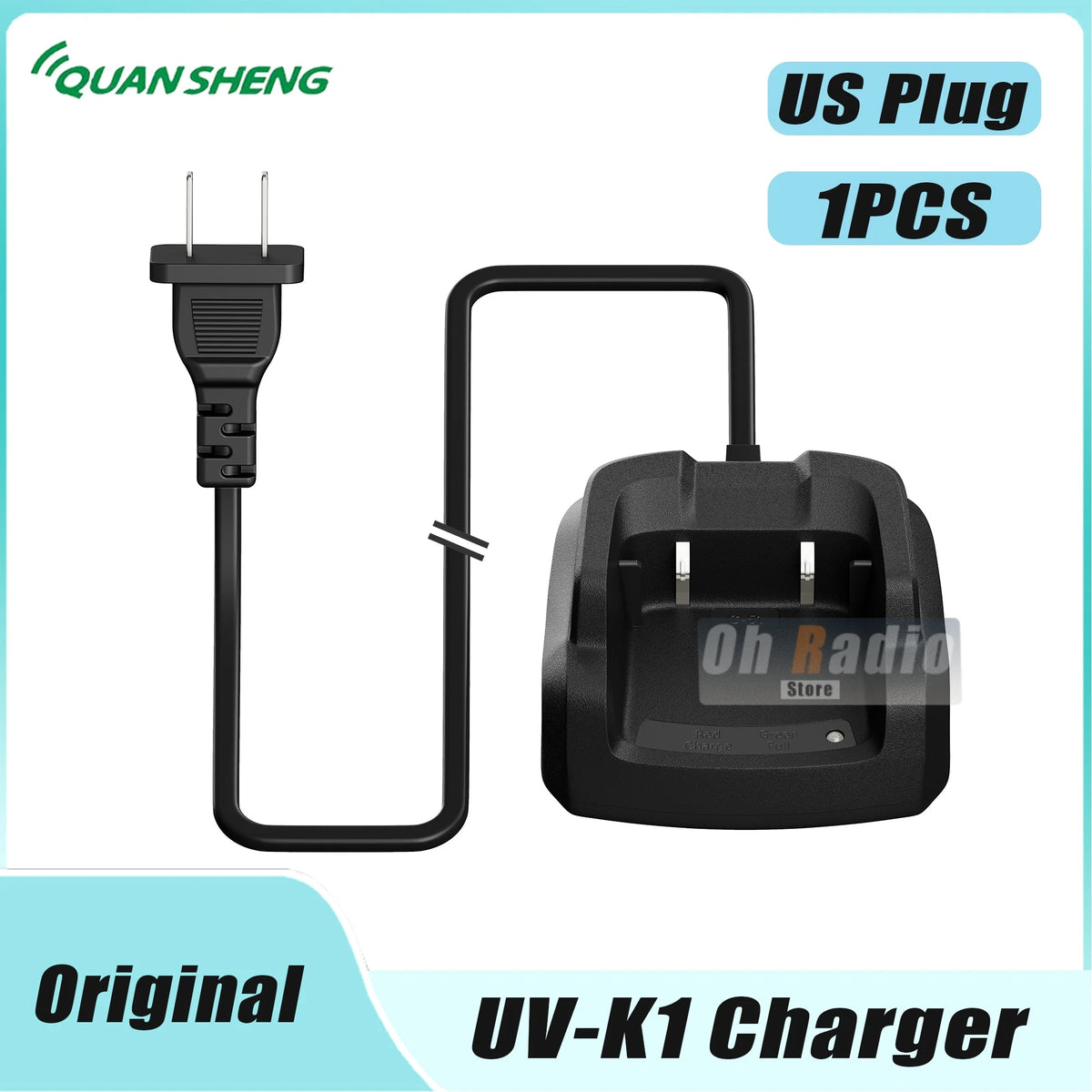 Original Quansheng UV-K1 Desktop Charger UV-K1(8) Battery Charger Fast Charging C-51 Model UV-K5 Charging Base US/EU/UK/AU Plug