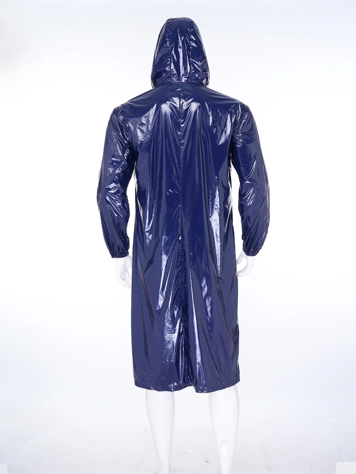 Mens Women's Raincoat Trench Hooded Coat Long Sleeve Front Zipper Lightweight Waterproof Long Jacket Workwear Camping Poncho
