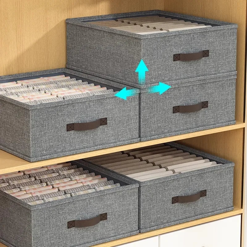 Wardrobe Clothes Storage Organizer Sweater T-Shirt Storage Box Thickened Pants Storage Box Underwear Socks Organizer For Home