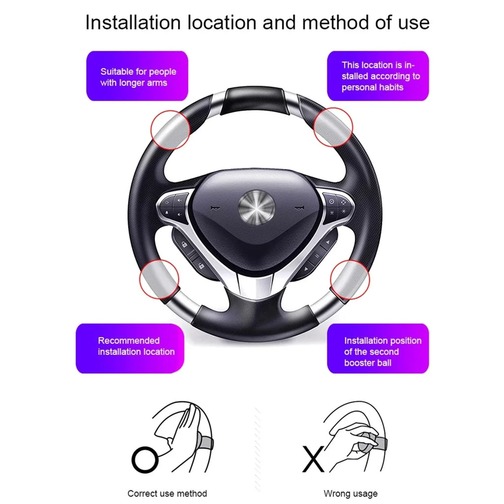 Car Accessories Steering Wheel Spinner Knob Power 360° Handle Ball Hand Control Assister Grip Turning Helper Auxiliary Booster