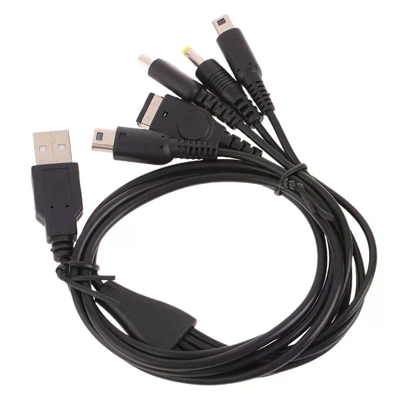 DIY Accessories 5 In 1 Charging Cable For  Wii U/ NEW 3DSXL/NEW 3DS/NDS LITE SP//GBA SP Charging Cord