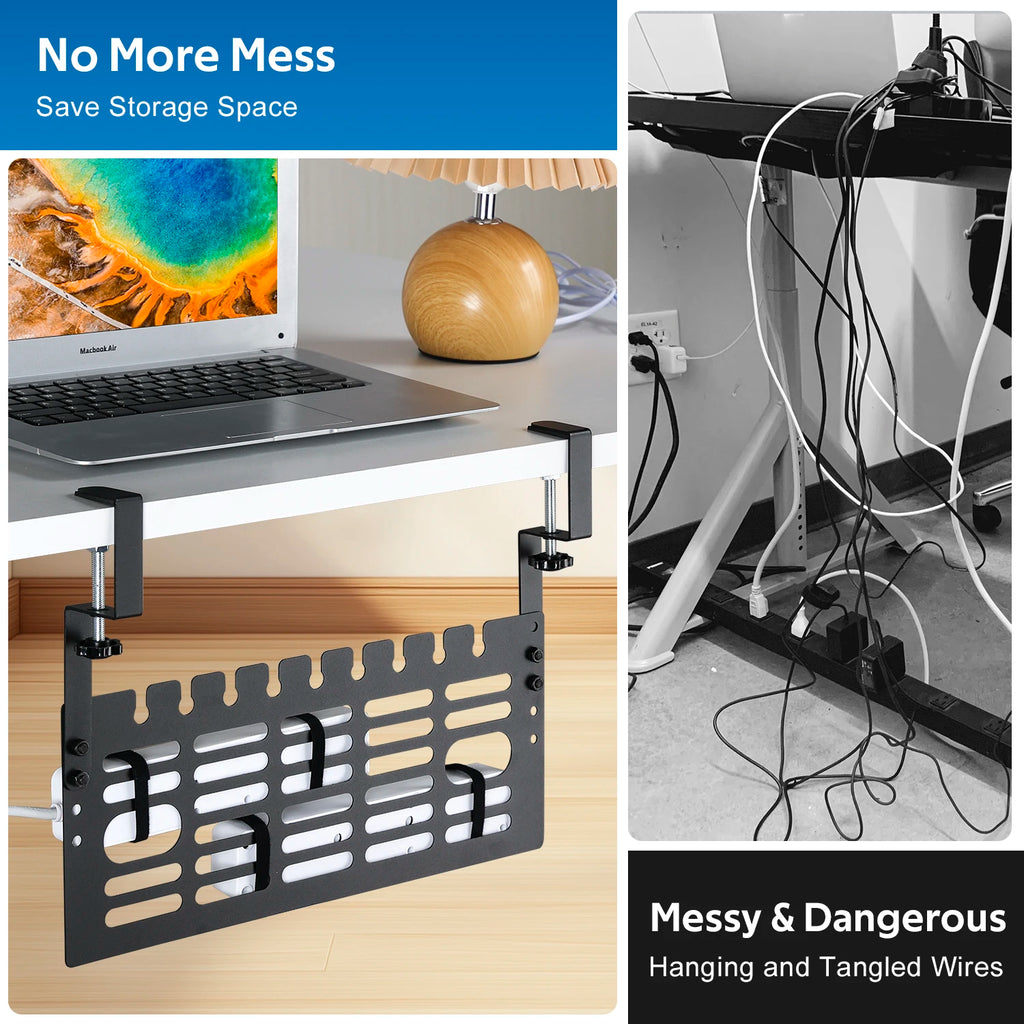 Table Cable Management Rack, No Drill, Cable Management Under the Table, Saving Space Under the Desk