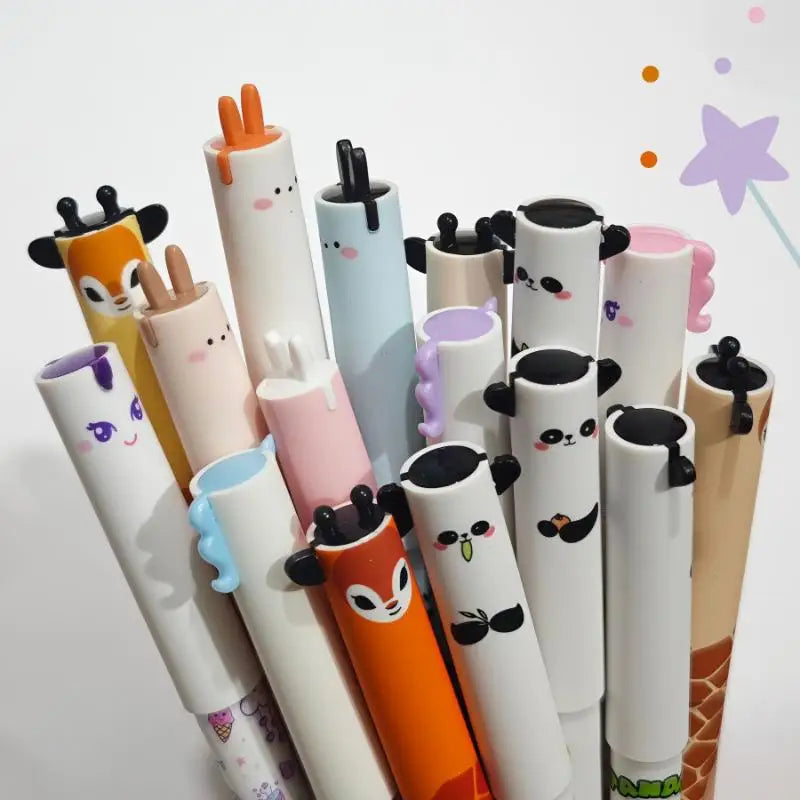 6/8/10 Pcs Cute Writing Tools Animal-shaped Erasable Pens For Journaling Writing Office Supplies Gift Ideas Office Stationery