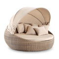 Modern Outdoor Furniture Large Size Curtain Chaise Lounger Antique Canopy Beach Sun Rattan Garden Bed Sun Bed Lounger Round Bed