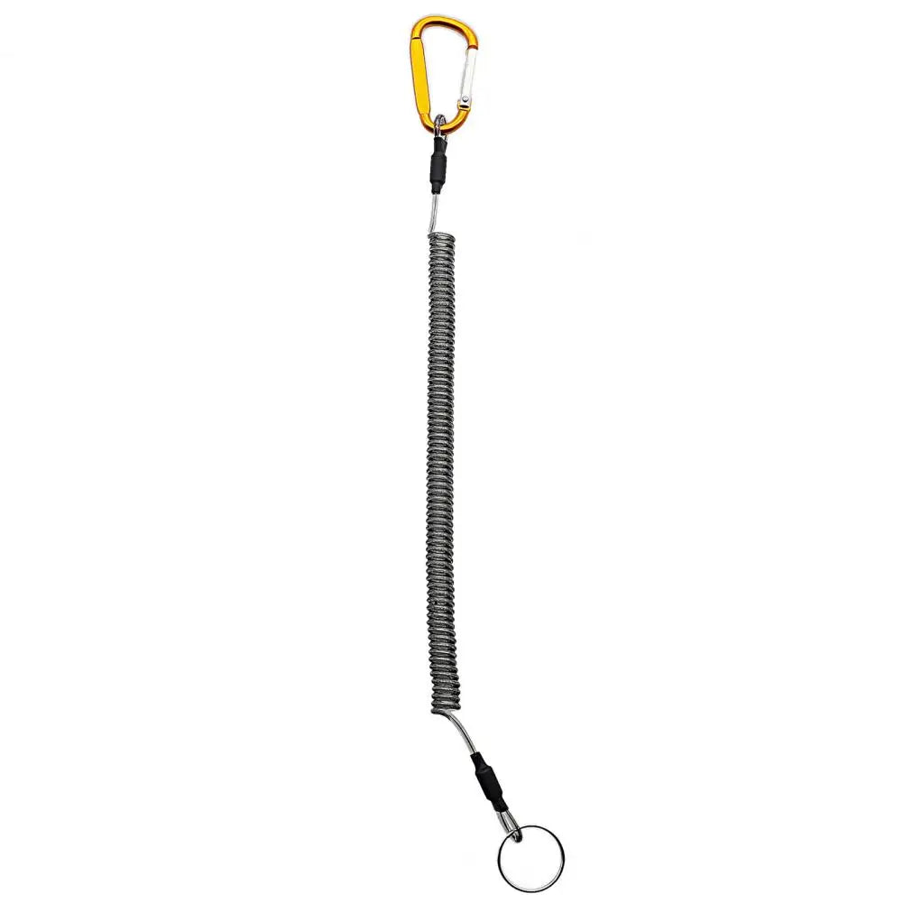 Keychains Anti-lost Rope Retractable with Keyring Carabiner Theftproof Coiled Spring Fishing Pliers Anti-lost Safety Lanyard