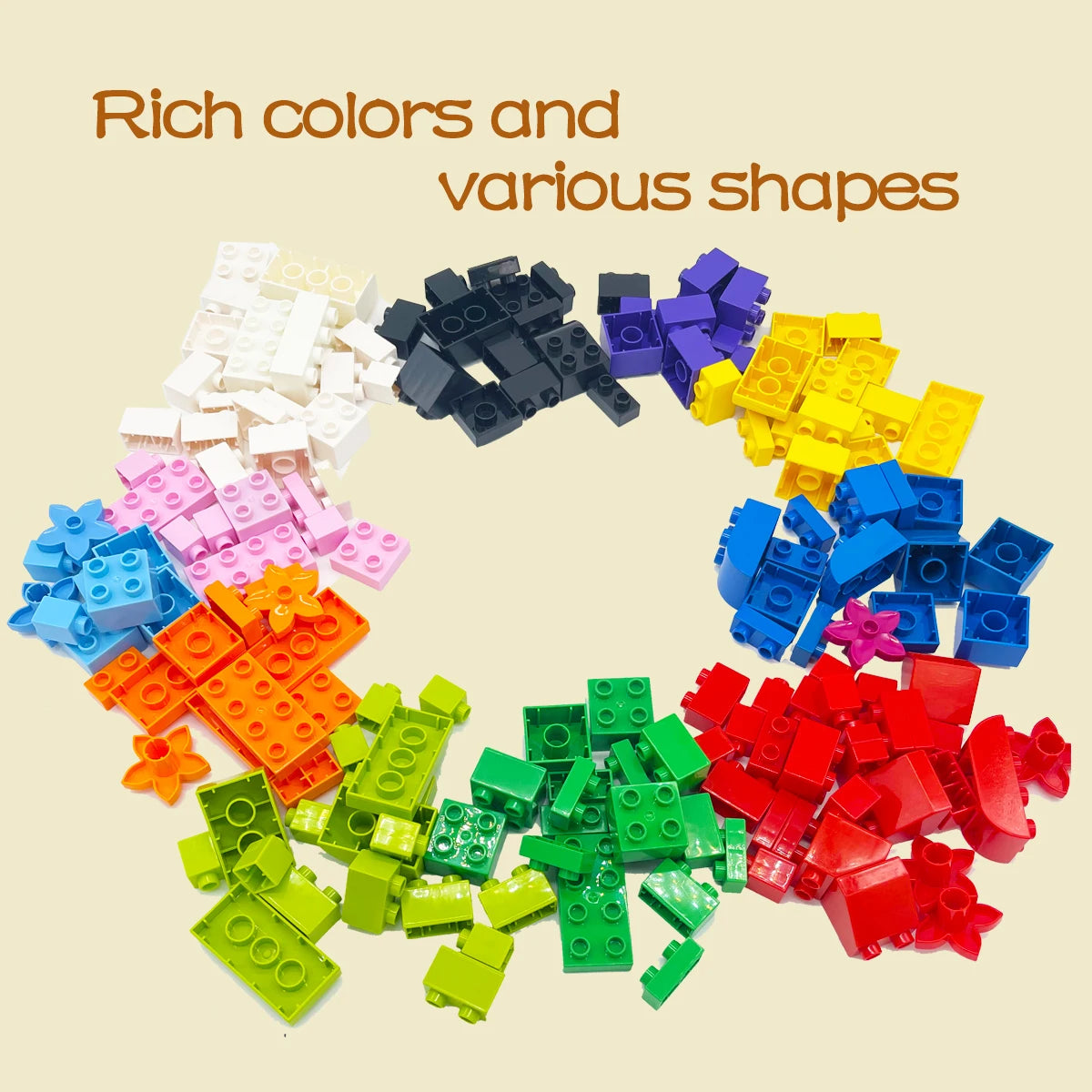 Big Blocks Bulk Building Blocks for Kids Toddlers Creative Gifts for Kids Compatible Duplo Animal Train Bricks Set Toys