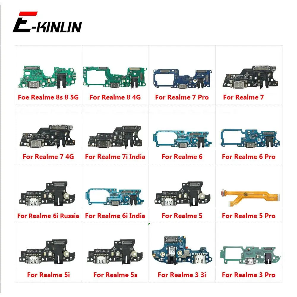 USB Power Charging Charger Dock Port Flex Cable With Microphone Mic For OPPO Realme 8 8s 7 7i 6 6i 5 5i 5s 3i 3 Pro