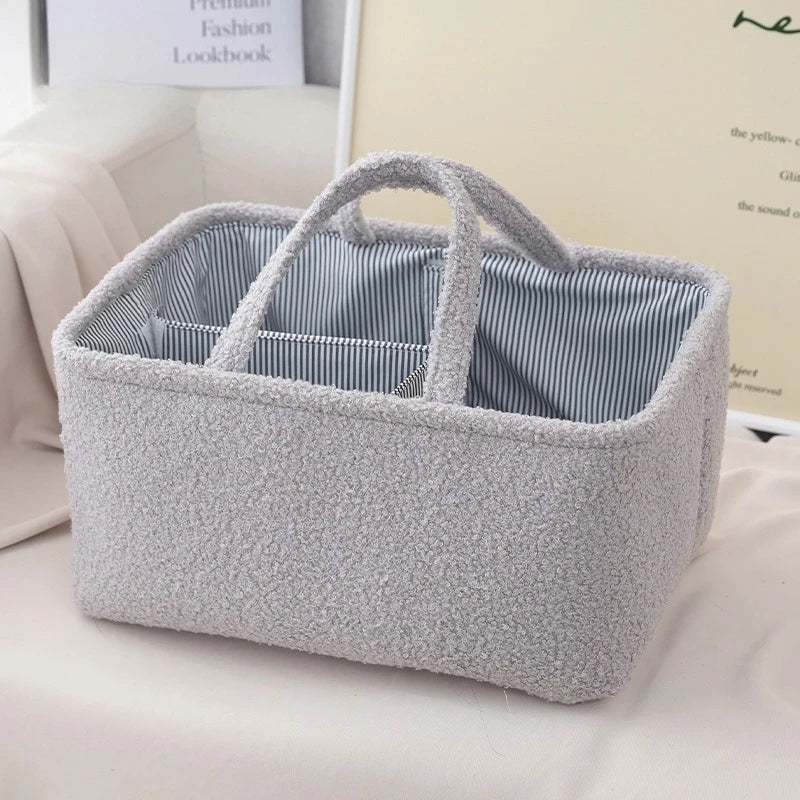 Diaper Caddy Organizer Nursery Storage Basket for Diapers and Wipes Newborn Changing Table Essentials Diaper Tote Bag for Car