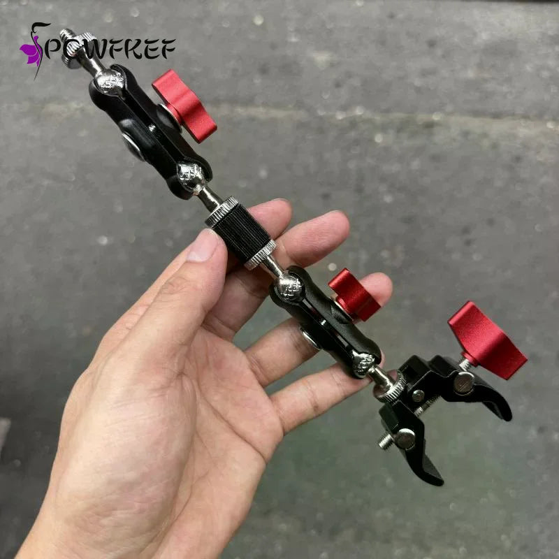 1Set Photography Accessories Camera Metal Super Clamp With Double Ball Head Magic Arm For  Monitor Light Mic Phone Mount