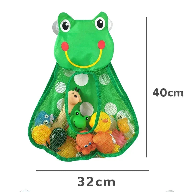 Baby Shower Bath Toys White Baby Kids Toy Storage Mesh with Strong Suction Cups Toy Bag Net Bathroom Organizer for Kids Toddlers