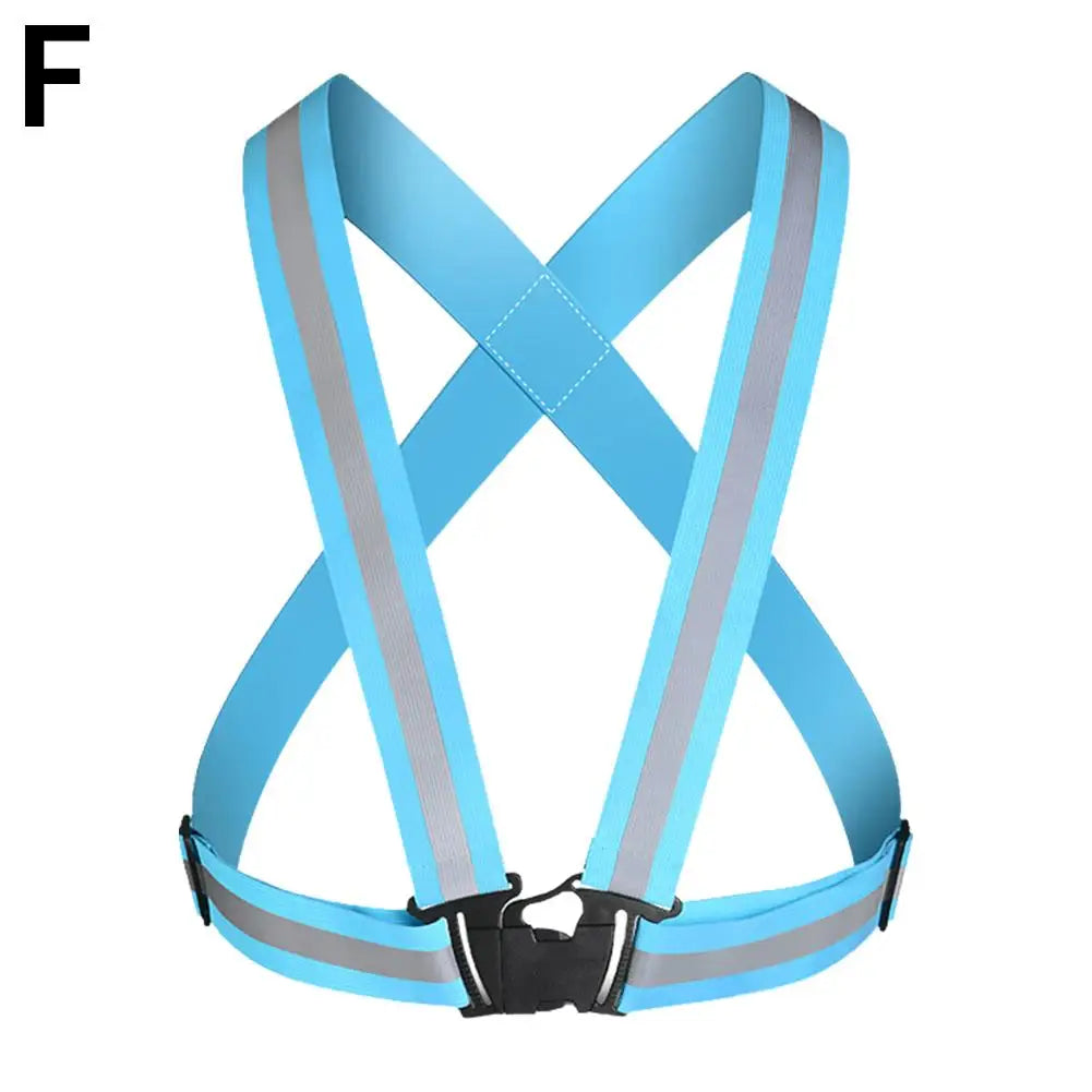 New Highlight Reflective Straps Riding Clothing Vest Adjustable Safety Vest Elastic Band For Night Running Unisex