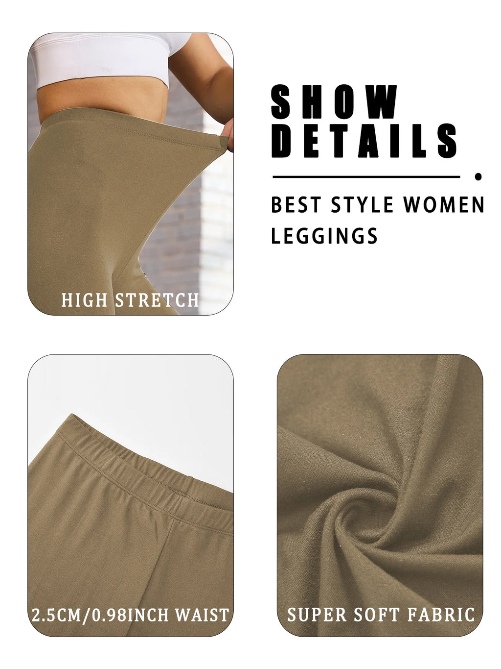 Women'S Super Soft Leggings,High Stretchy No See Through  Pants，for Casual Attire, All-Season