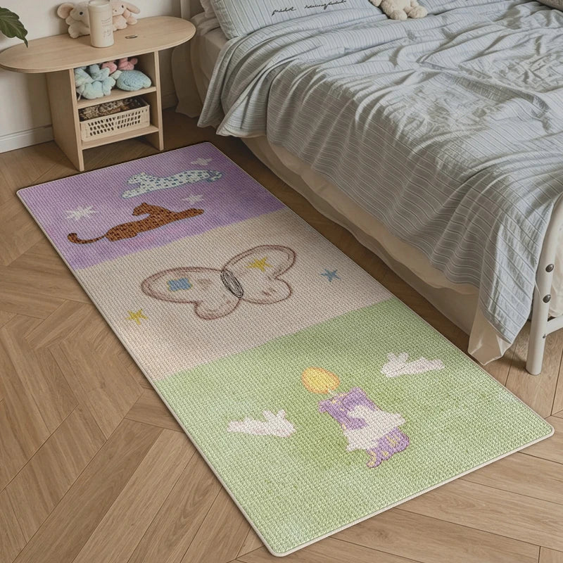 Bedroom Bedside Rug Soft Comfortable Floor Mat Dopamine Animal Print Carpet Sweet Girl Home Decor Rugs Alfombra de dormitorio