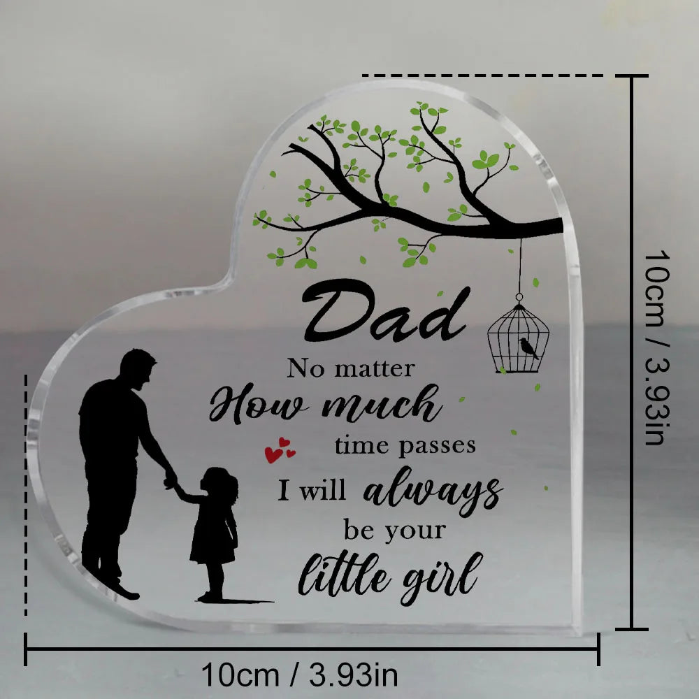 Father's Day Gift From Daughter – Laser Engraved Acrylic Plaque | Sentimental Keepsake for Dad, Birthday,Anniversary Home Office