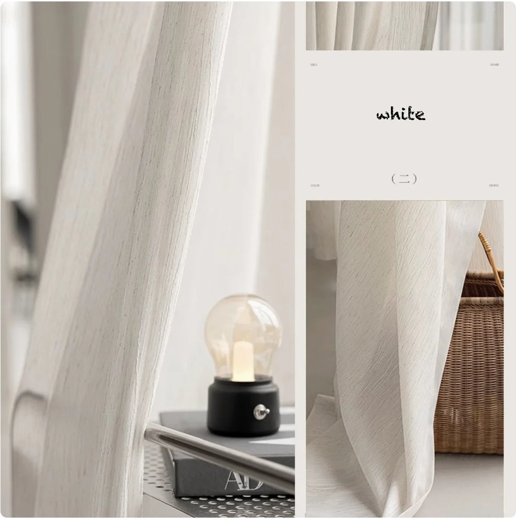 Luxurious Sheer Curtains for Living Room Textured Thick Tulle for Window Drapes for Bedroom Insulated Shade Cover Home Indoor