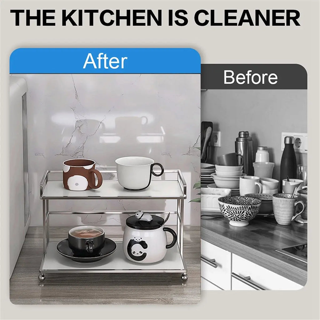 【Organizer】 Bathroom Cosmetic Storage Rack, Double-Layer Desktop Dressing Table Shelf, Bedroom Storage and Organization Rack.