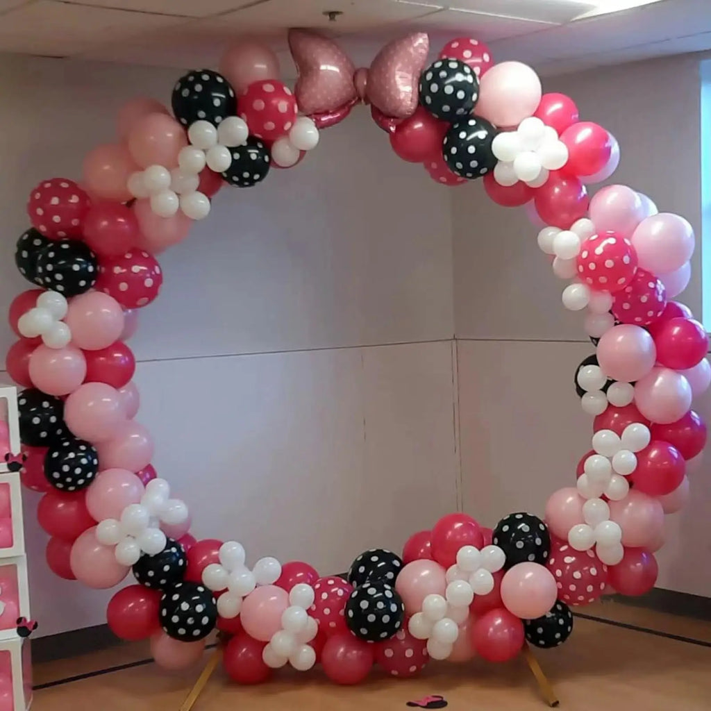 123 Pieces Pink White Bowknot Balloon Wreath Archway Set Girls Princess Birthday Shower Party Wedding Valentine's Day Decoration