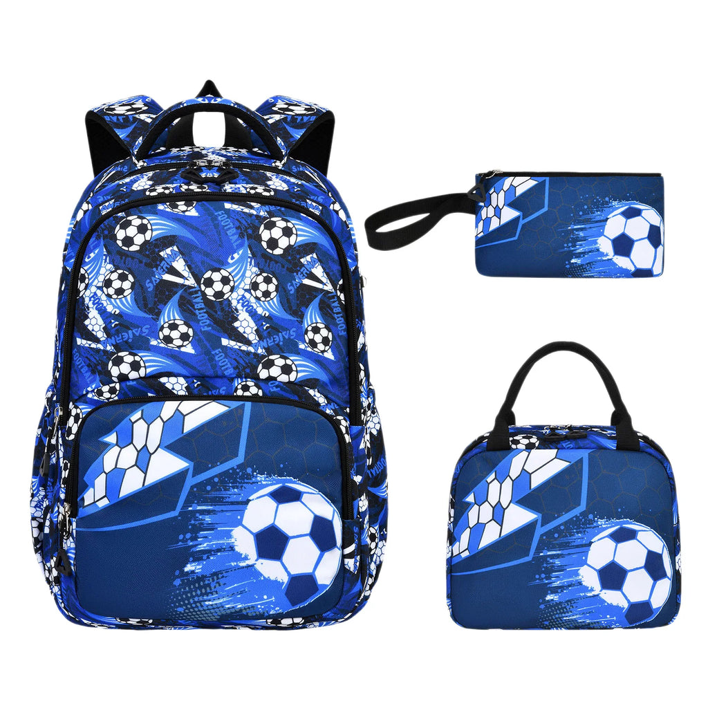 Children School Bags for Boys Set Schoolbag Primary Book Bag School Backpack with Lunch Bag 3Pcs Kids Waterproof Travel Rucksack