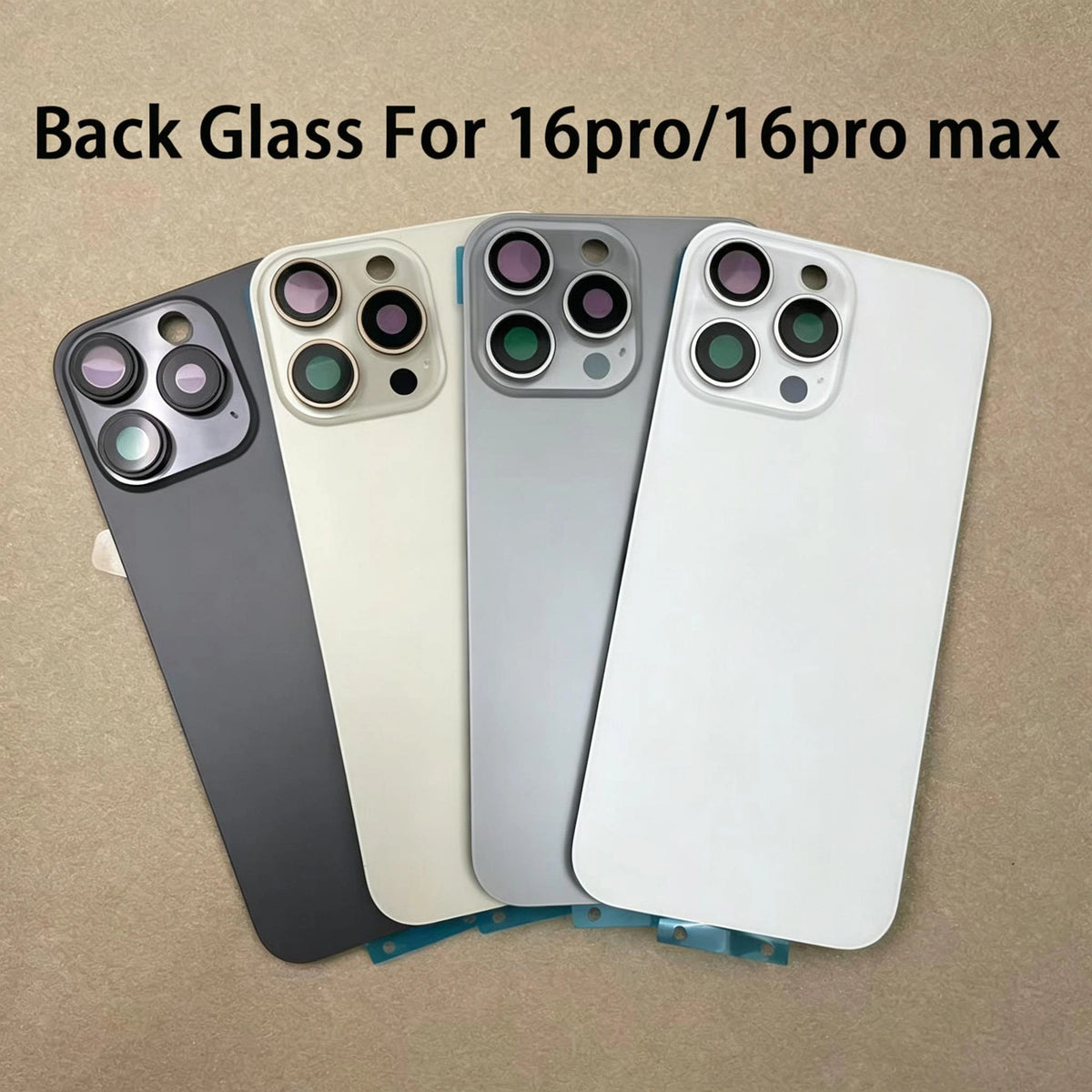 1 Pc Back Glass Cover For iPhone 16 Pro 16 Pro Max Replacement With Camera Lens Bracket & Magnets, Repair Rear Housing Panel