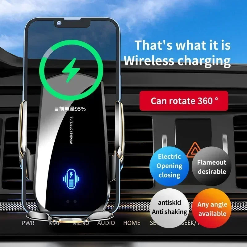 Car Air Vent Wireless Charger Car Phone Holder Infrared Induction For iPhone 17 16 15 Samsung S26 Xiaomi Fast Charging Station