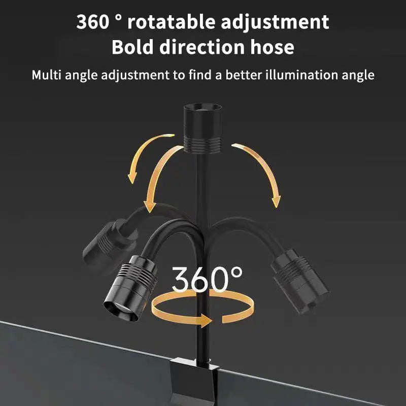 3W South American Aquarium Spotlight 3‑Color LED Fish Tank Lamp Focus Lighting Practical Aquascape Decor Light for Fish Tank Lan