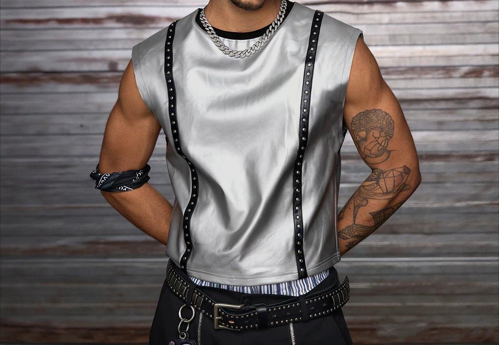 Men's Tank Top Motorcycle Trendy Short Sleeveless