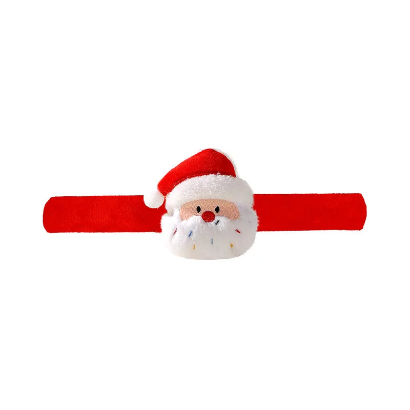 Christmas Decorations Plush Santa Claus Papa Ring Cartoon Cute Bracelet Toys Children's Gifts