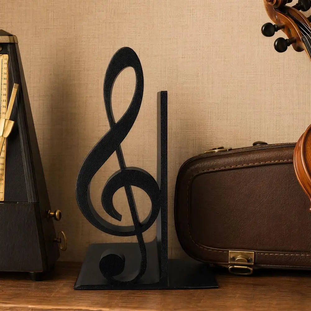 Musical Note Decoration Music Themed Home Decor 3d Printed Treble Clef Bookends Music Note Shelf Organizer Non-slip Modern Book