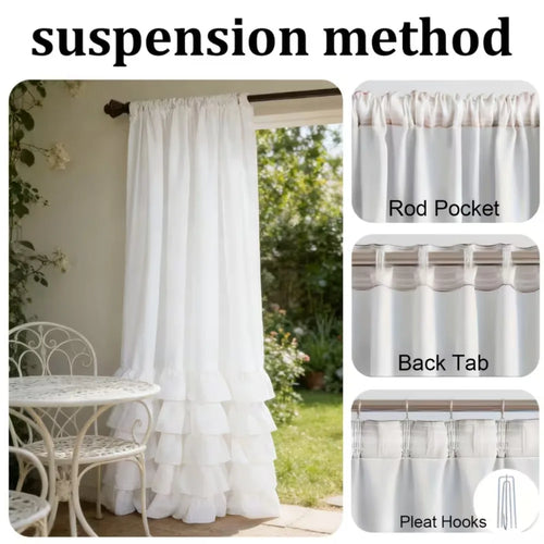 1/2pcs Intricate Pleated Ruffled Curtains, Pure Soft Washable Living Room Decor Drapes,Suitable for Door Curtains,Bedrooms 커튼