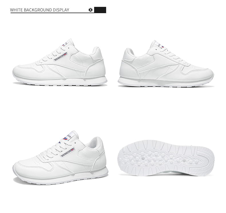 Herren-Freizeitsneaker aus weißem Leder mit klassischem Design und dezenten Markenzeichen an der Seite, für den Sporteinsatz